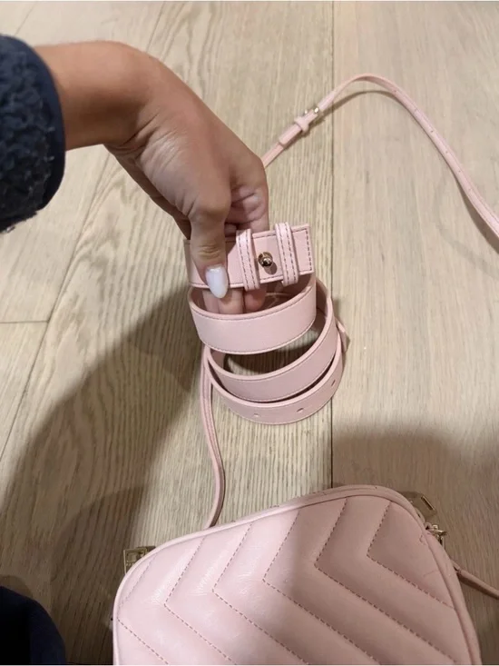 Sandro Light Pink Chevron Quilted Crossbody Bag - Picture 3 of 7